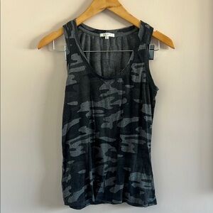 z Supply Gray Camouflage Fitted Tank Top